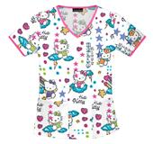 Scribble Kitty V-Neck Top